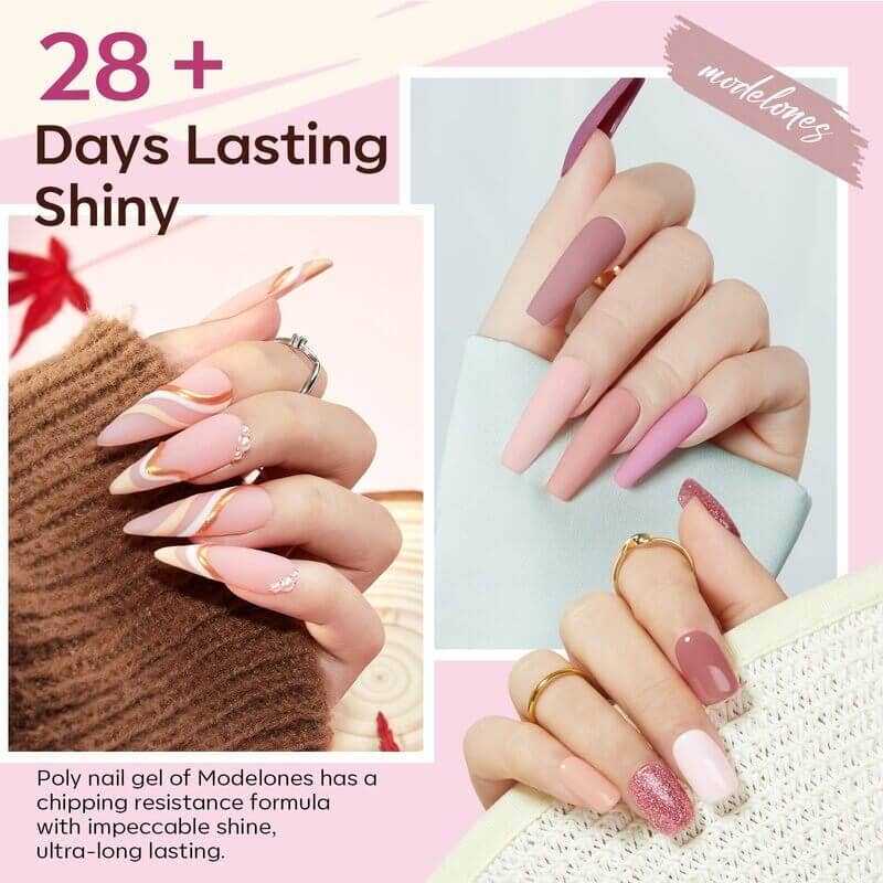 Modelones - Wholesale Nail Polish Set - Glamour Queen - 12 Colors Poly Nail Gel Set1