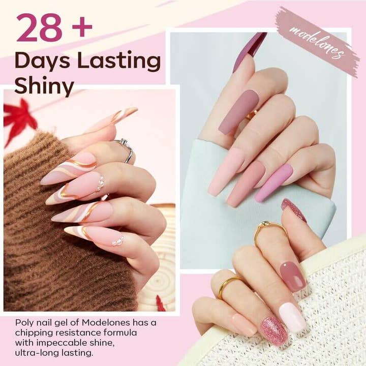 Modelones - Wholesale Nail Polish Set - Glamour Queen - 12 Colors Poly Nail Gel Set1