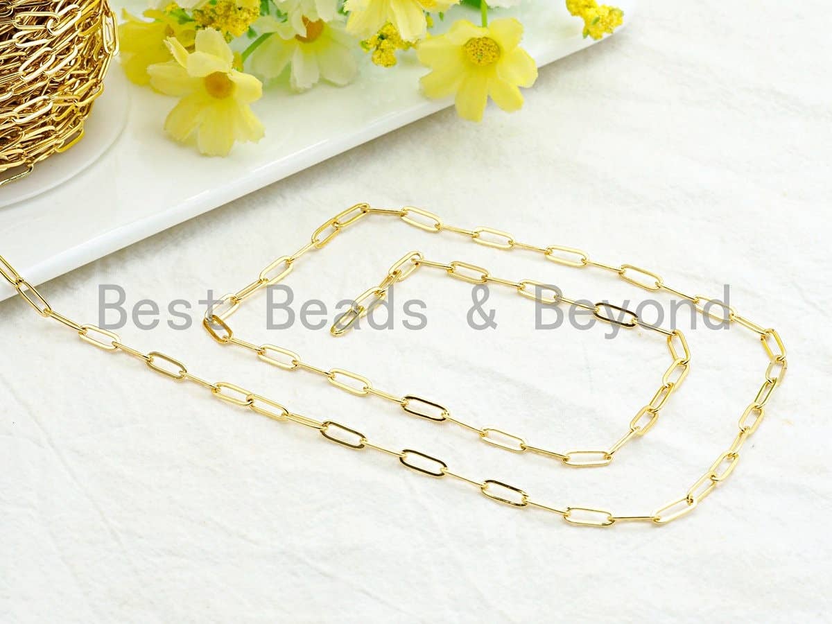 BestBeads&Beyond - Wholesale Link & Chain Necklace - 4x11mm Small Size Paper Clip Chain by Yard,SKU#E5034