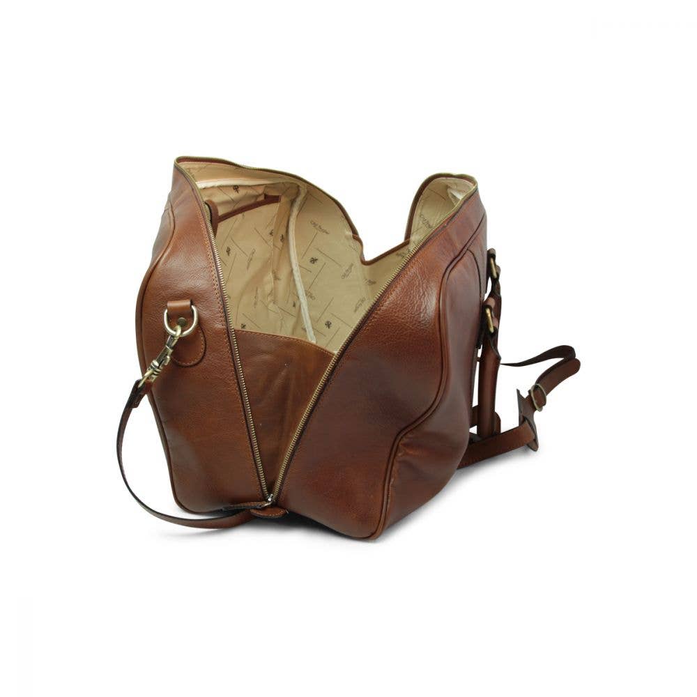 Old Angler Firenze - Wholesale Weekender Bag - Men's - Full Grain Leather Large Travel Bag - Chestnut3