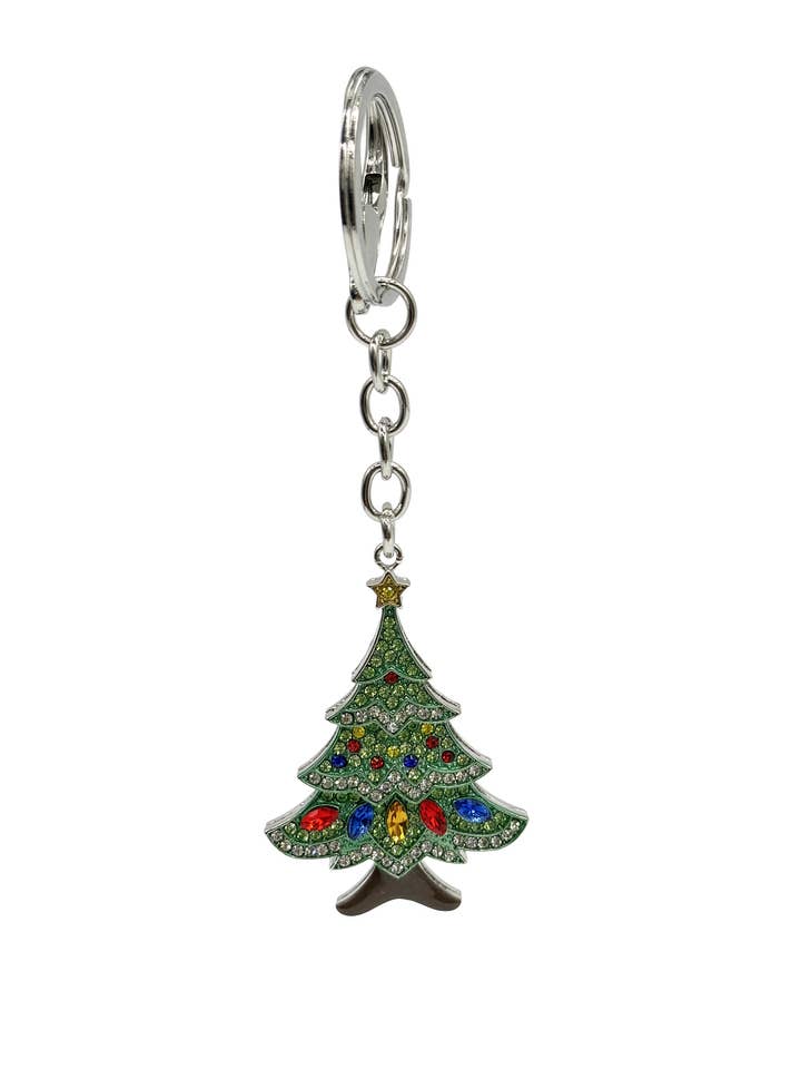 Christmas Tree Diamante Keyring for wholesale by Wildtouch