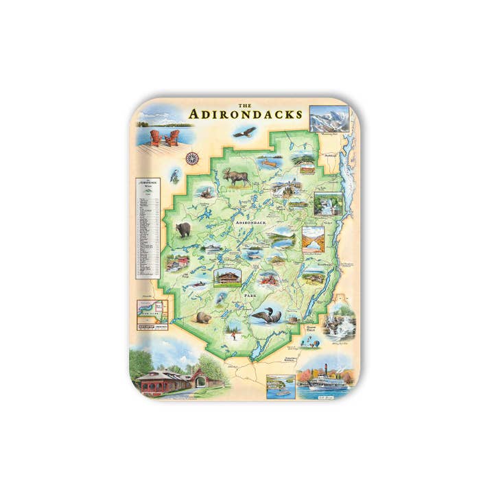 XPLORER MAPS - Wholesale Serving Tray - Adirondacks Map Wooden Serving Tray 2