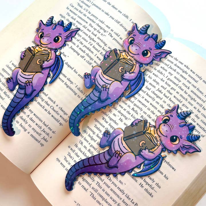 Cute Holo Dragon Bookmarks – Handmade Book Club Gift for wholesale by Sea Pixie Designs