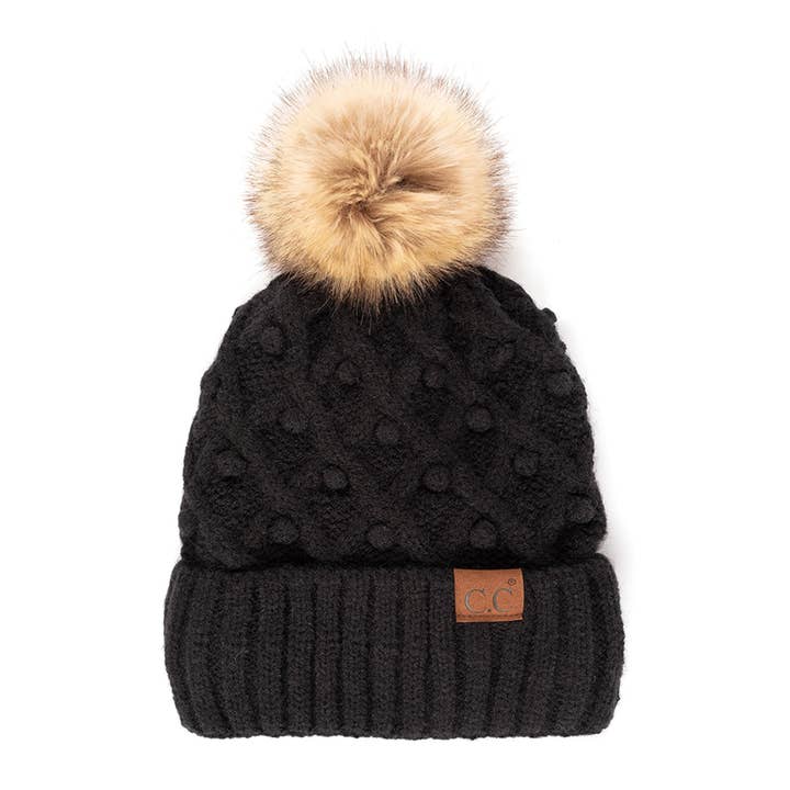 Truly Contagious - Wholesale Beanie - Women's - CC Crafted Pom Detail Beanie ( HAT-3836 )