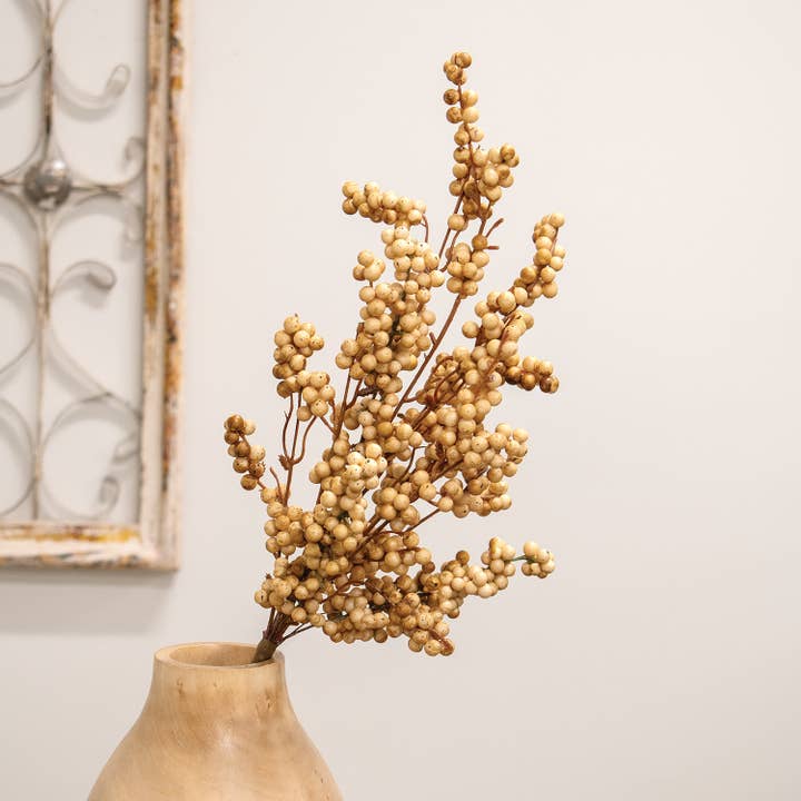 Col House Designs - Wholesale Artificial Flowers - Canella Berries Spray - 25" - Teastain1
