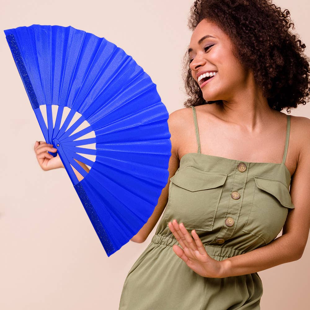 Sensibling Corp. - Wholesale Handheld Folding Fan - Bling Studded Folding Line Dance Hand Fan15