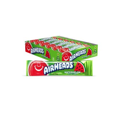 Airheads Bars Watermelon, barres de 0,55 oz, caisse de 36 tonnes pour la vente par Grandpa Joe's Candy Shop