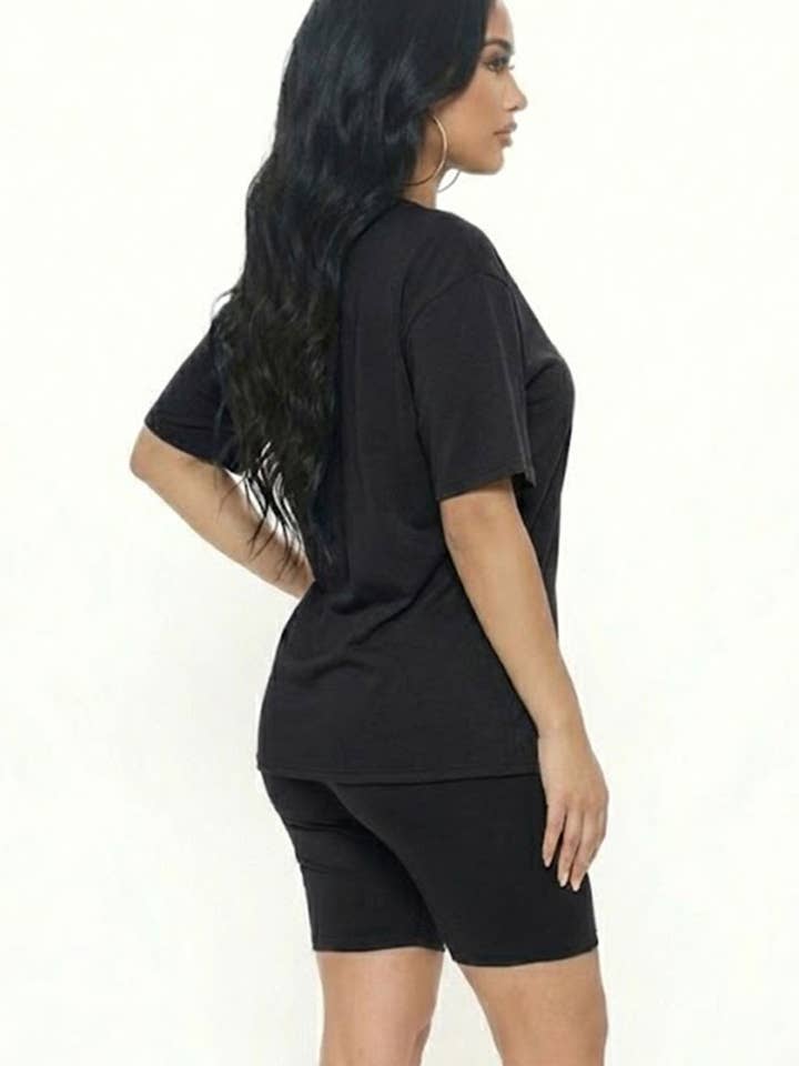 CAPELLA APPAREL - Wholesale Activewear Set - Women's - Loose Fit Top & Bike Shorts Set1