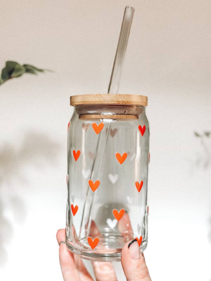 Dainty Hearts Glass Cup for wholesale by Powered By Daisies