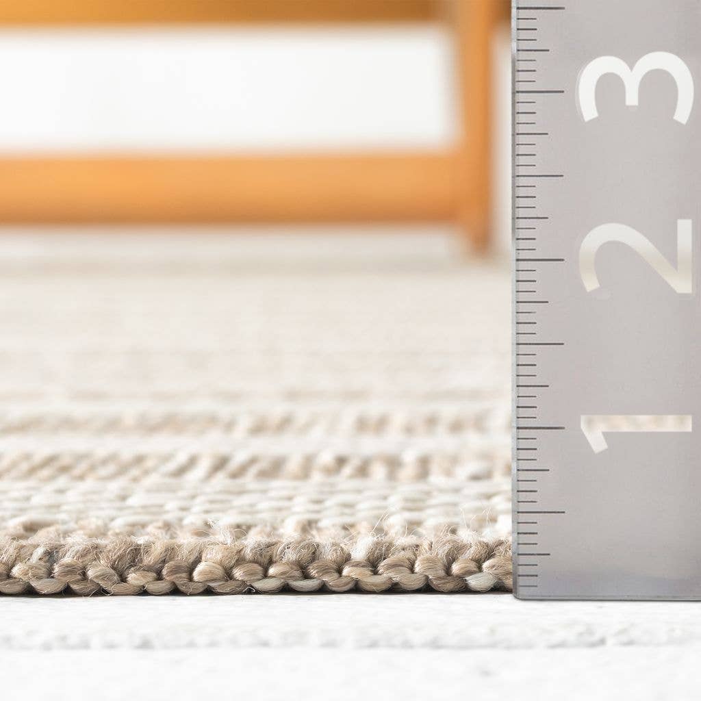 Abani Rugs – Großhandel Teppichvorleger – Ozean Gestreifter Beige Brauner Innen-/Außenbereich Teppich6