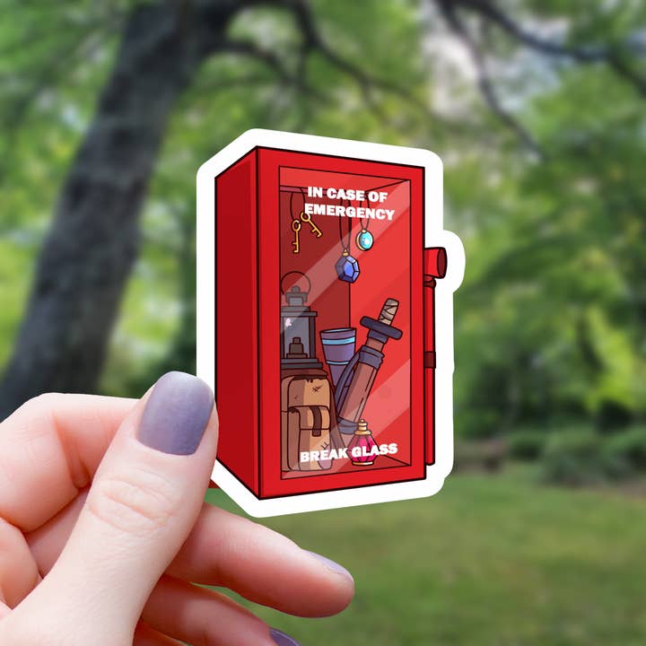 Mimic Gaming Co - Wholesale Sticker - Break Glass In Case of Adventure Sticker - 3"