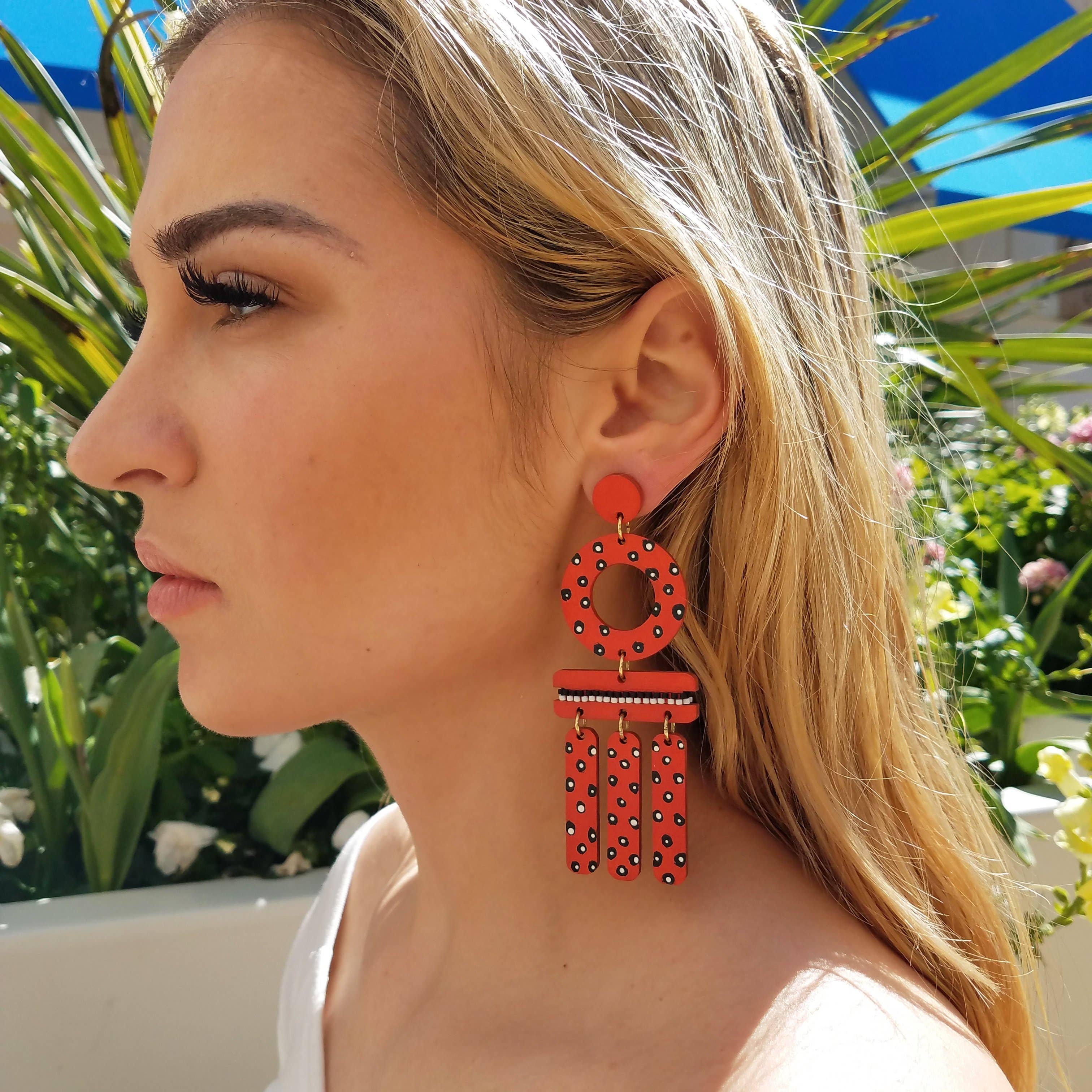 SCOTCHBONNET! - Wholesale Dangle Earrings - Wind Chime Earrings | Papaya (light weight)1