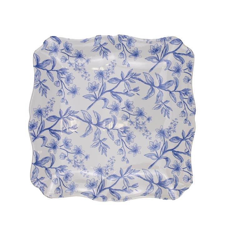 The Royal Standard - Wholesale Platter - Aldridge Garden Square Platter White/Blue 11.5x11.5