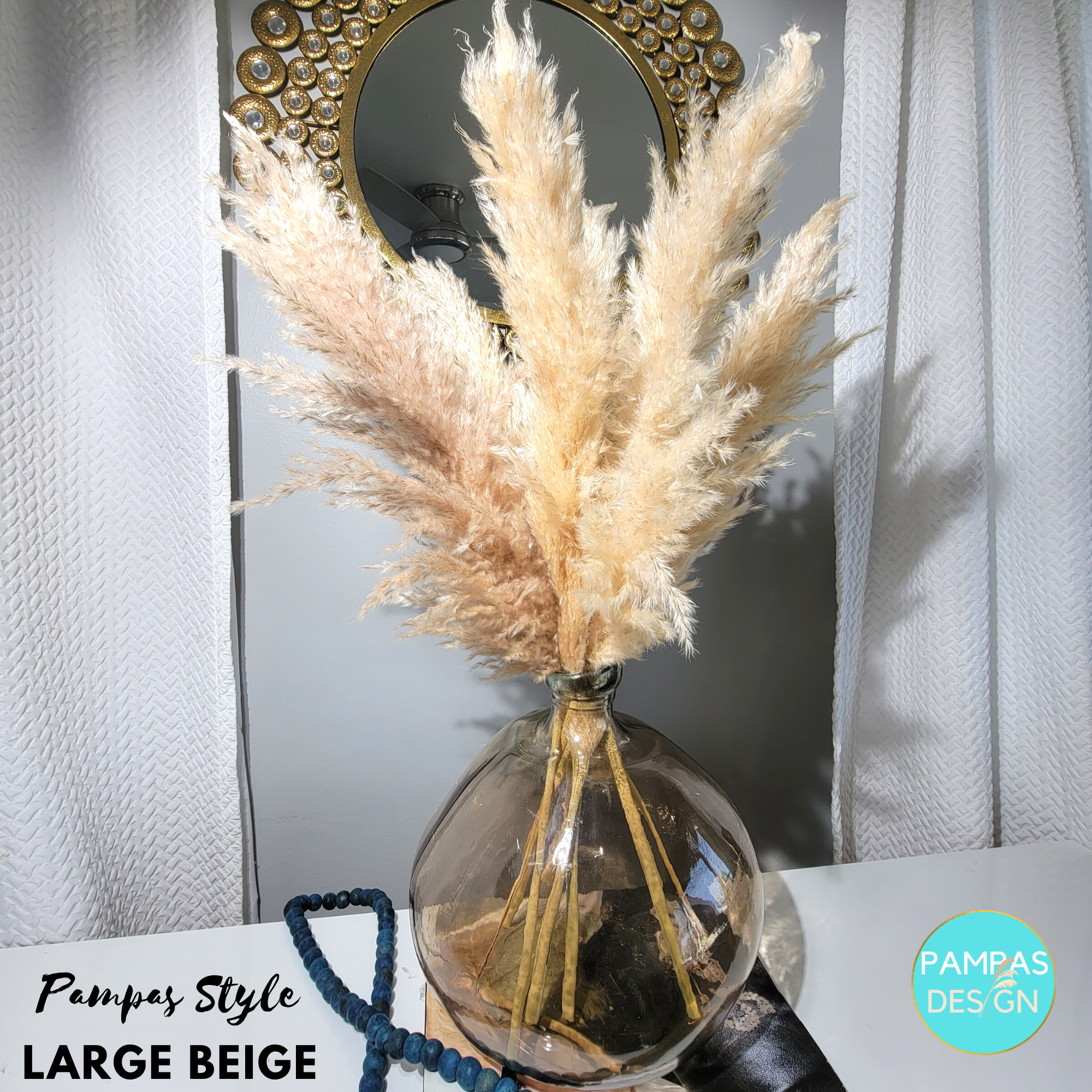 Pampas Design - Wholesale Dried/Pressed Flowers - Pampas Grass Large Bouquet 3.5ft to 4ft Tall Soft and Fluffy2