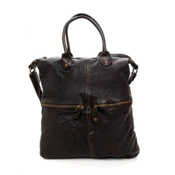 Civico 93 woven leather top tote