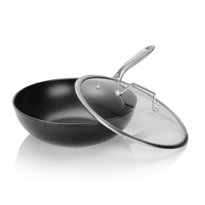 Onyx - 12 Inch Wok/Stir-Fry Pan with Cover for wholesale by TECHEF