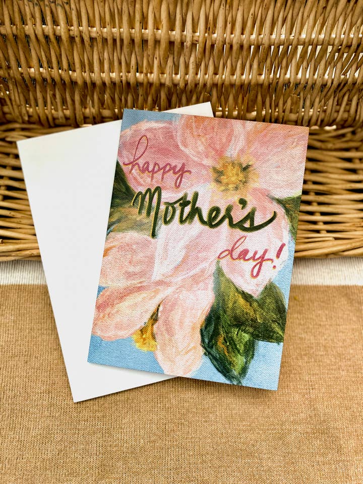 Tarjeta del Día de la Madre - Magnolias rosas para venta al por mayor de Saffron Street Studio