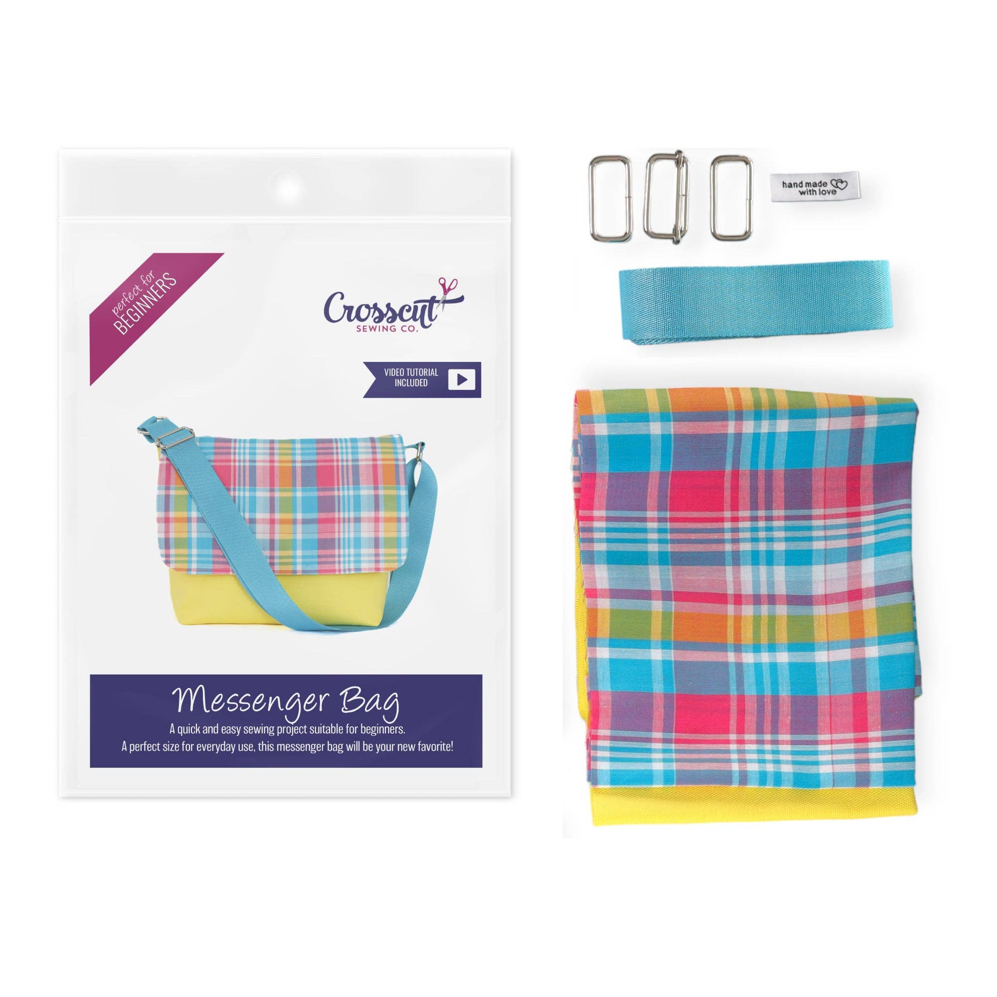 Crosscut Sewing Co. - Wholesale DIY Craft Kit - Messenger Bag Sewing Kit - DIY Beginner Sewing Project Kit Kids and Adults55