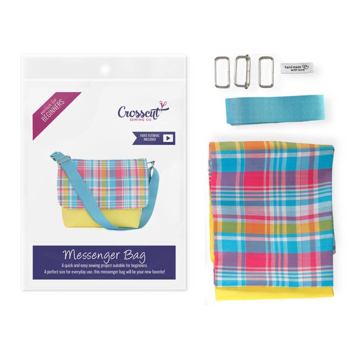 Crosscut Sewing Co. - Wholesale DIY Craft Kit - Messenger Bag Sewing Kit - DIY Beginner Sewing Project Kit Kids and Adults55