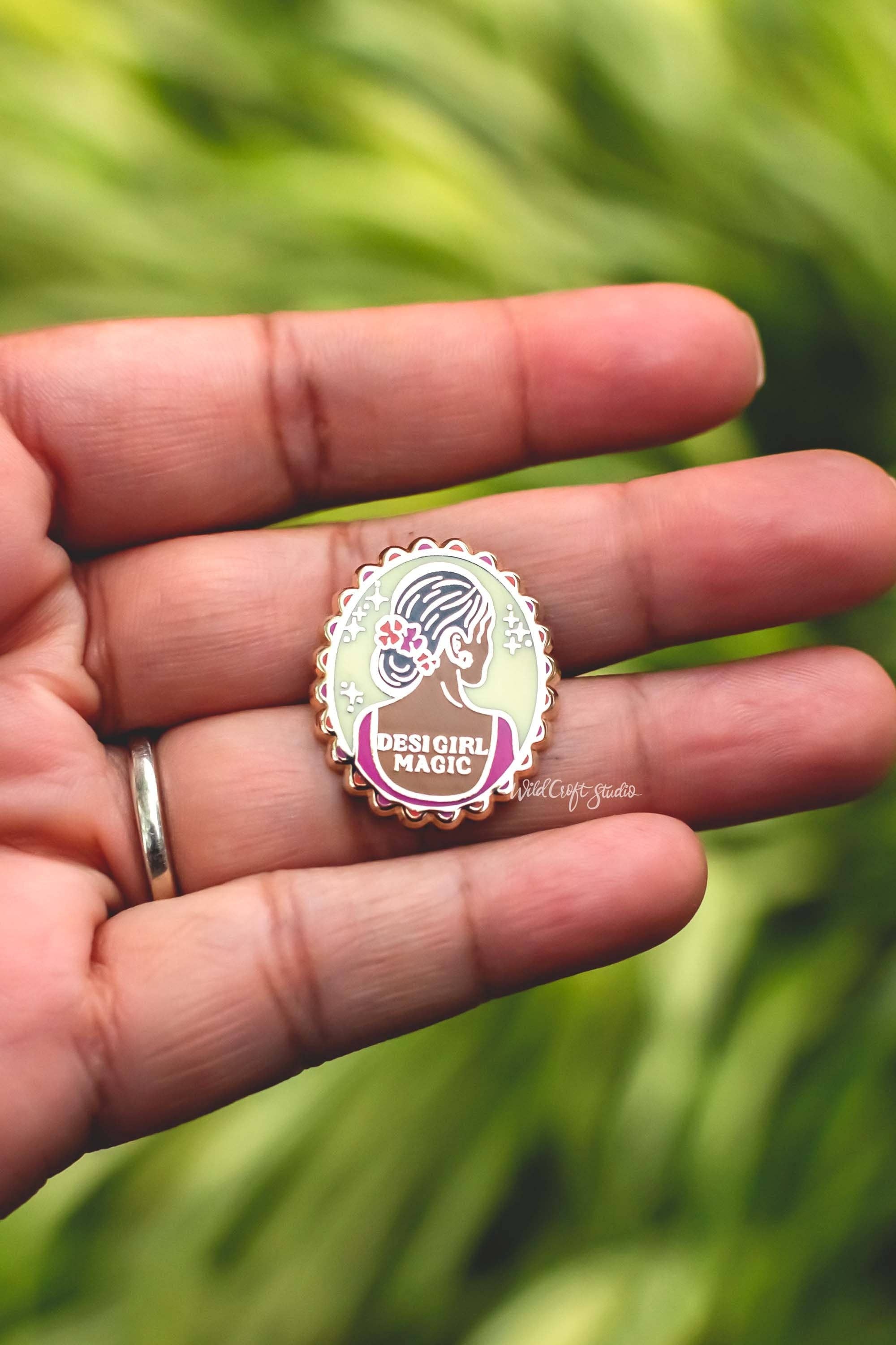 Wild Croft Studio - Wholesale Lapel Pin/Button - Desi Girl Magic Hard Enamel Pin4