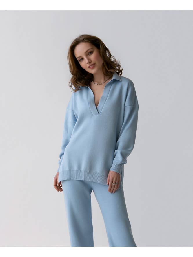 Nenya Fashion Limited – Großhandel Strickpullover – Damen – Pollo-Pullover mit Kragendetail in Übergröße2