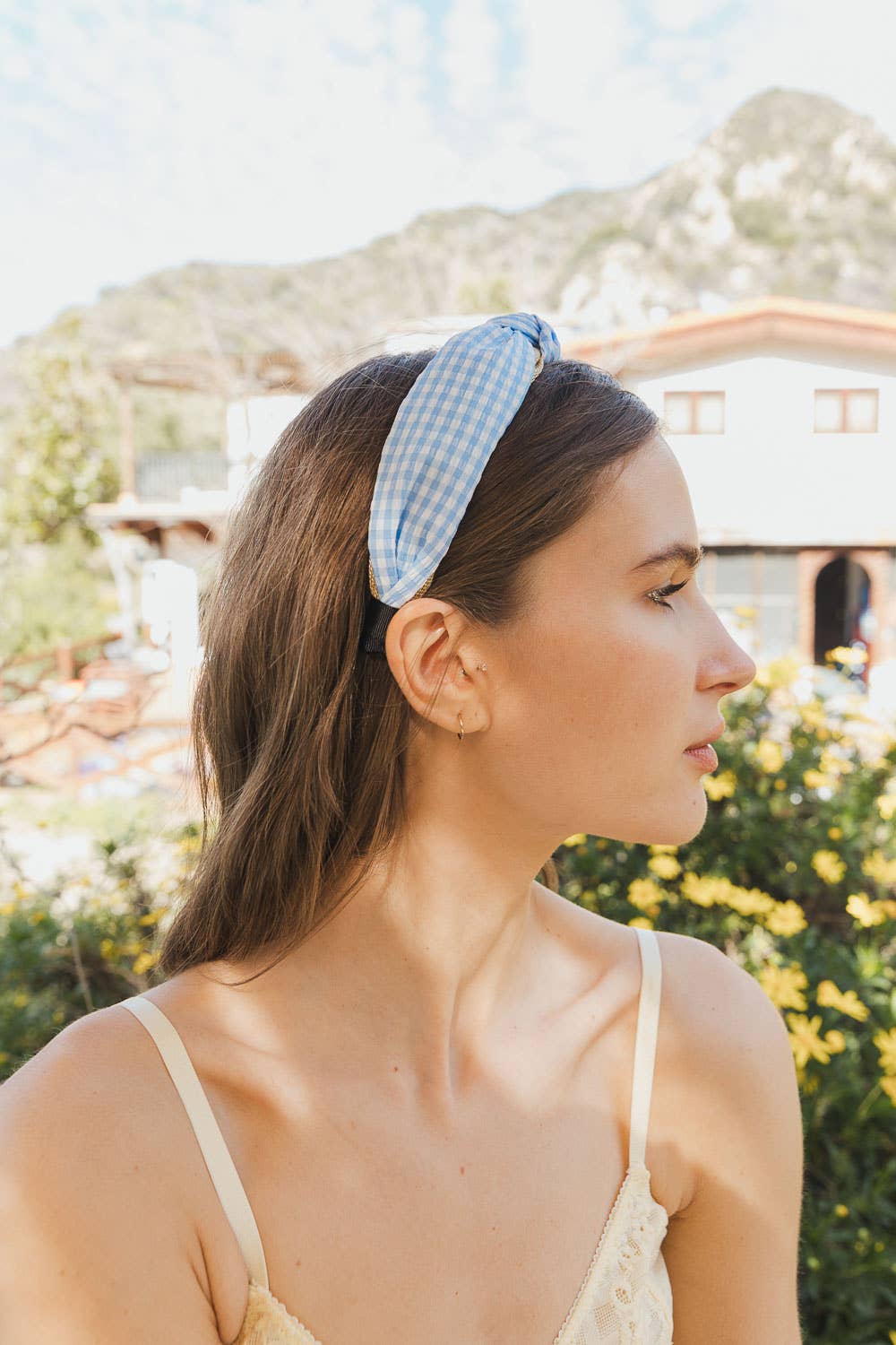 Leto Accessories - Wholesale Fashion Headband - Women's - Gingham Pique Woven Knot Headband 🌼5