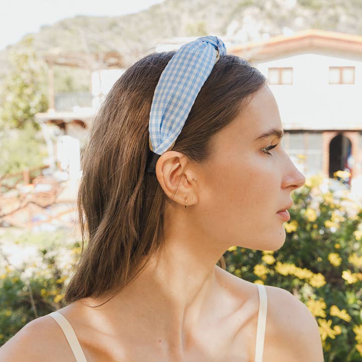 Leto Accessories - Wholesale Fashion Headband - Women's - Gingham Pique Woven Knot Headband 🌼5