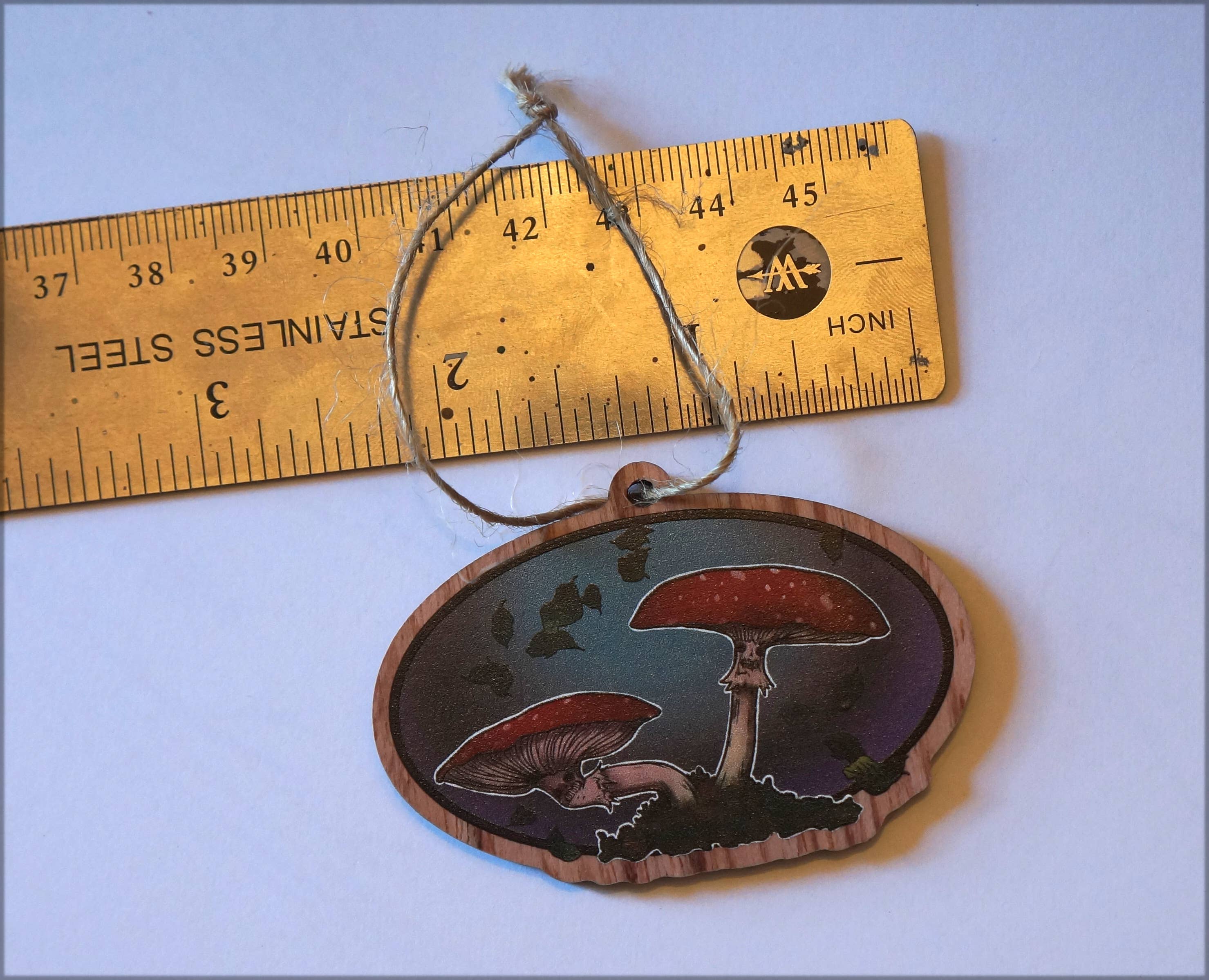 Goblin Grimm Gifts - Wholesale Ornament - Oval, Wooden illustrated mushroom tree ornament2