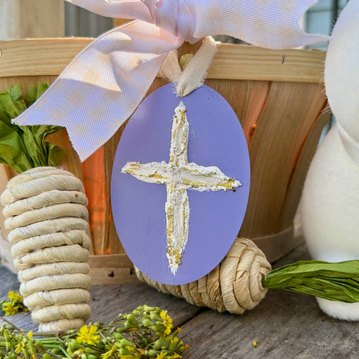Geaux Magnolia - Wholesale Ornament - Cross Easter Basket Tag Ornament Spring Religious Decor11