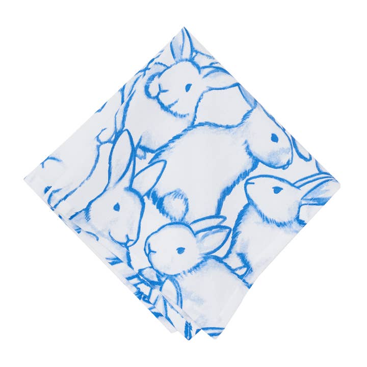 Easter Bunny & Blue Plaid Napkin for wholesale by C&F Home