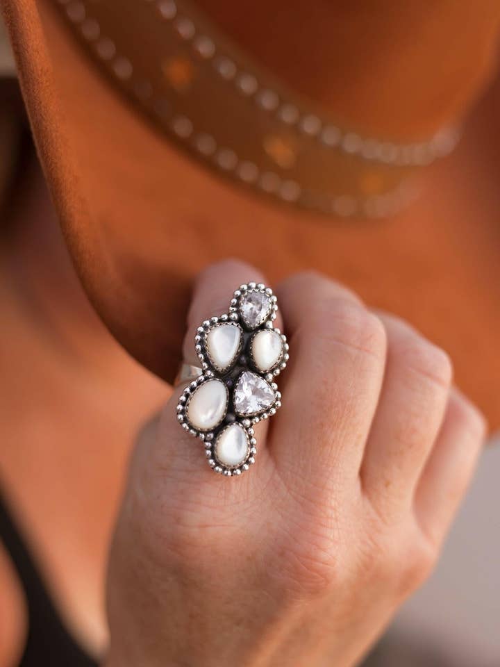 Kristyn's Cluster Crawler Stone Ring for wholesale by Krush Kandy