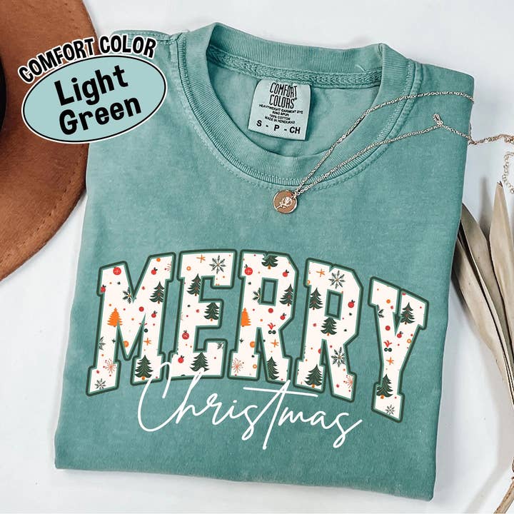 Comfort Colors Merry Christmas Shirt, Retro Holiday Sweater for wholesale by Glaime