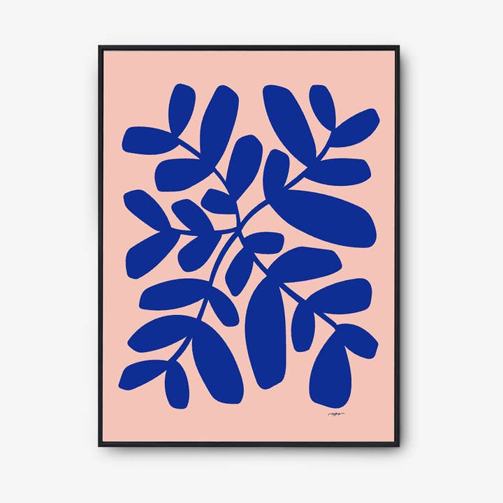 Branch, Blue + Pink 8x10 Art Print for wholesale by LIEFdesign
