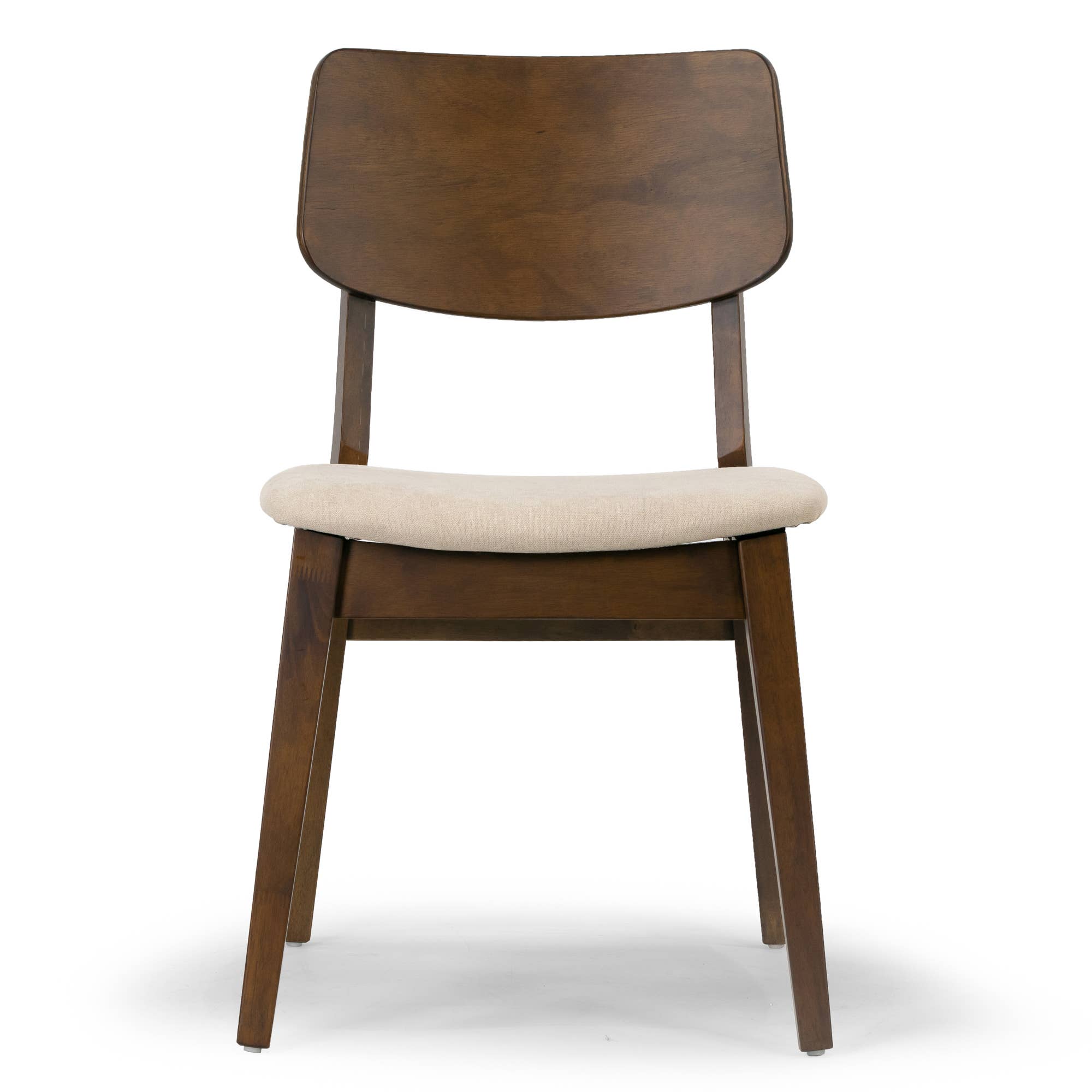 Glamour Home - Wholesale Chair - Set of 2 Astin Dark Brown Wood Chair with Beige Fabric Seat3