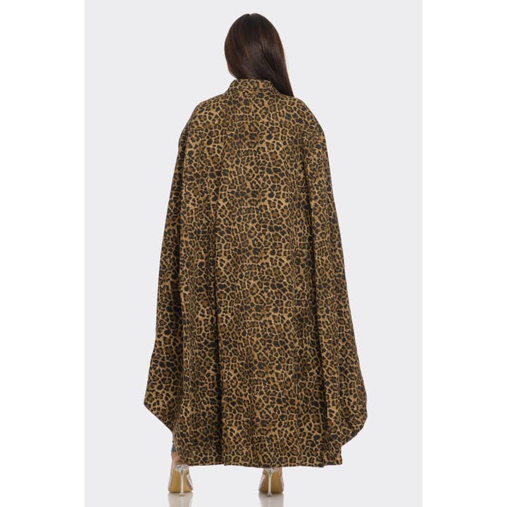 LEOPARD WILD GLAMOUR CAPE JACKET for wholesale on Faire2