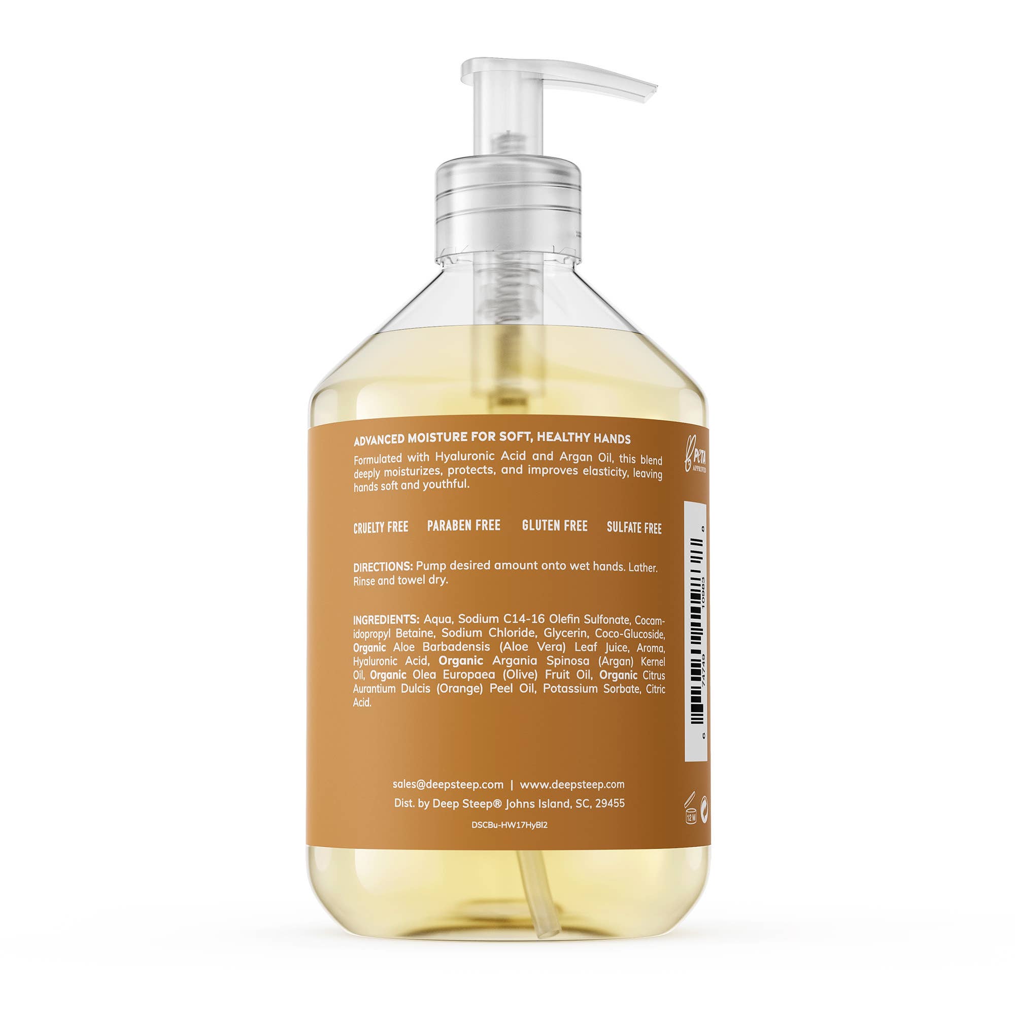 Deep Steep Clean Beauty - Wholesale Hand Soap/Wash - Argan Oil Liquid Hand Wash - Honey Blossom 17.6oz1