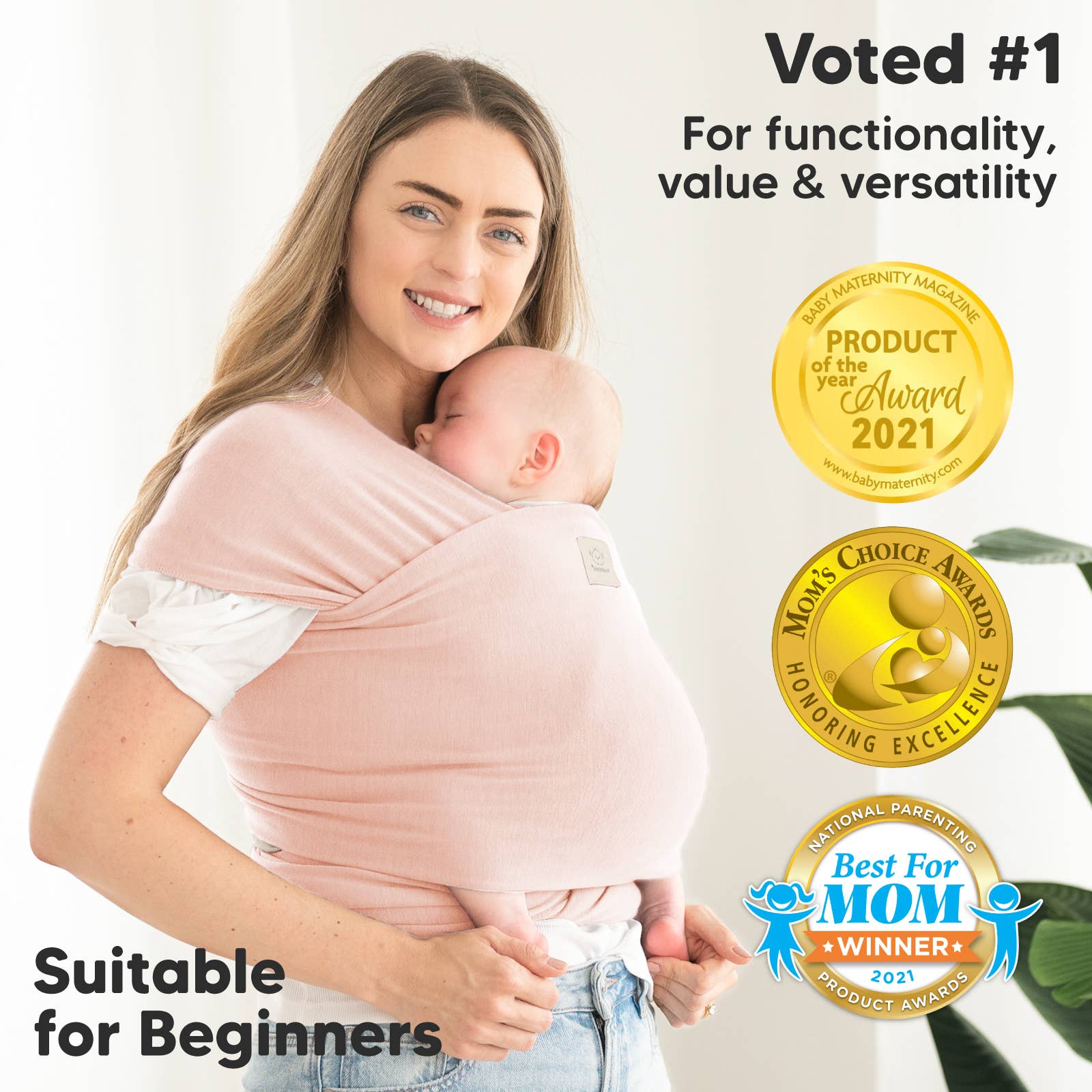 Rose poussiéreux KeaBabies Écharpe porte-bébé originale en vente sur Faire2