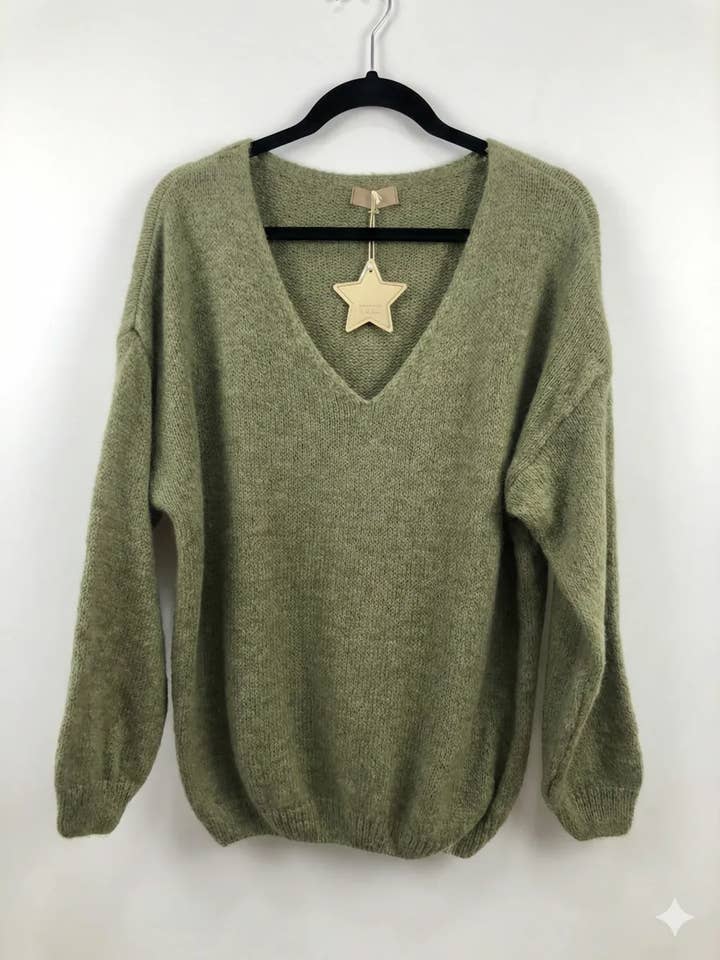 Mimi & Gogo - Vente Pull en maille – femme - Pull uni basique @20127_uni33