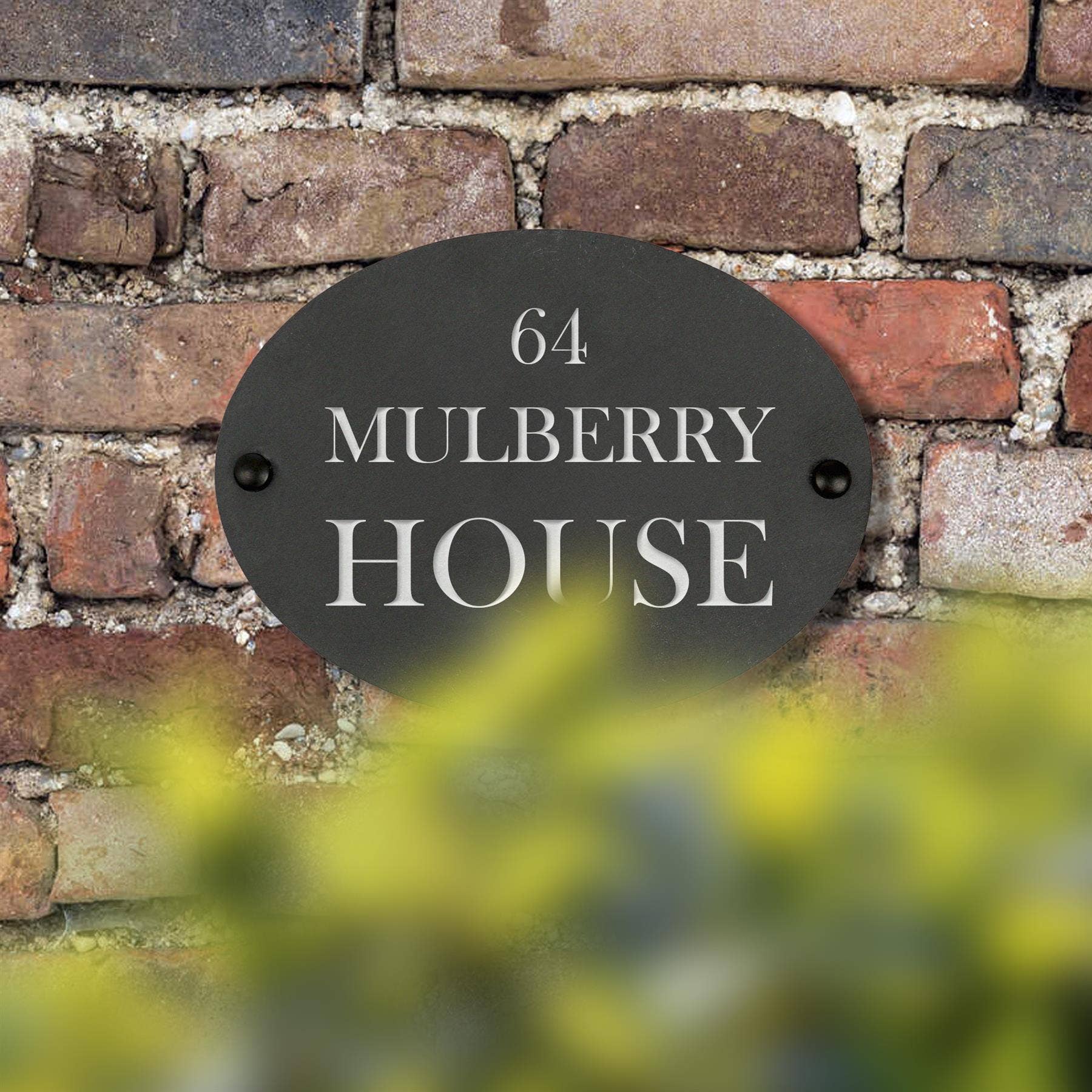 Rinkit Ltd - Wholesale Outdoor Sign - Linea Oval Blank Slate House Sign - 20cm x 15cm1