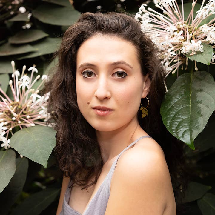 Altiplano - Wholesale Dangle Earrings - Brass Flower Hoop Earrings1