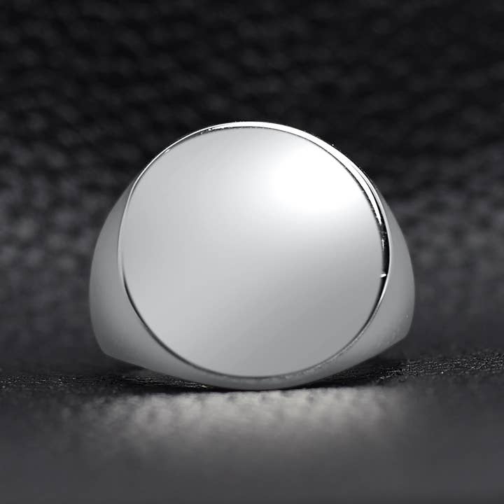 WJW - Wholesale Signet Ring - Stainless Steel Blank Engravable Men's Signet Ring6