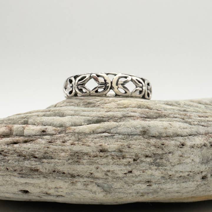 Fluttering Grace: Butterfly Motif Ring in Sterling Silver for wholesale by The Green Gecko