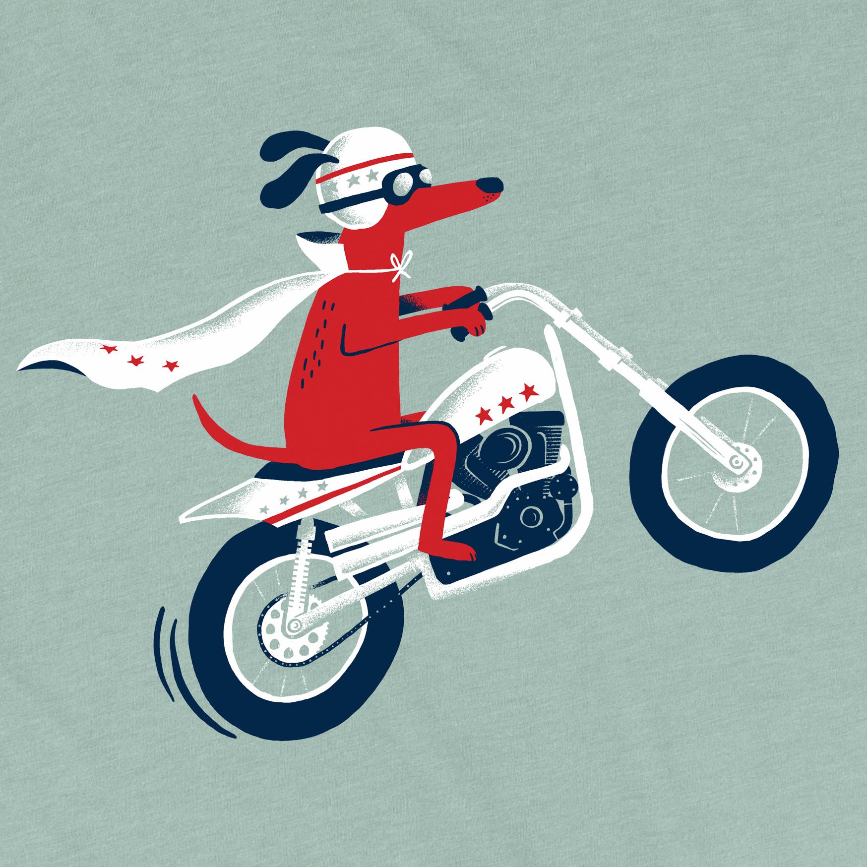 Stoffig blauw Hotdoggin' uniseks shirt voor groothandel op Faire1