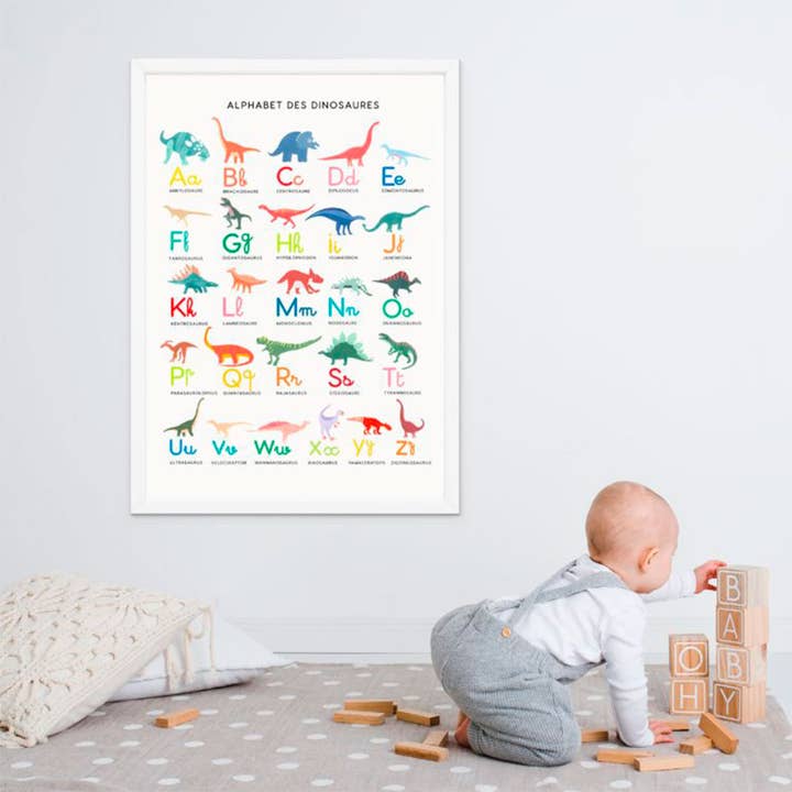 Babybird - Wholesale Poster - ABC-boek, dinosaurusposter kinderkamer, A3 - Set van 51