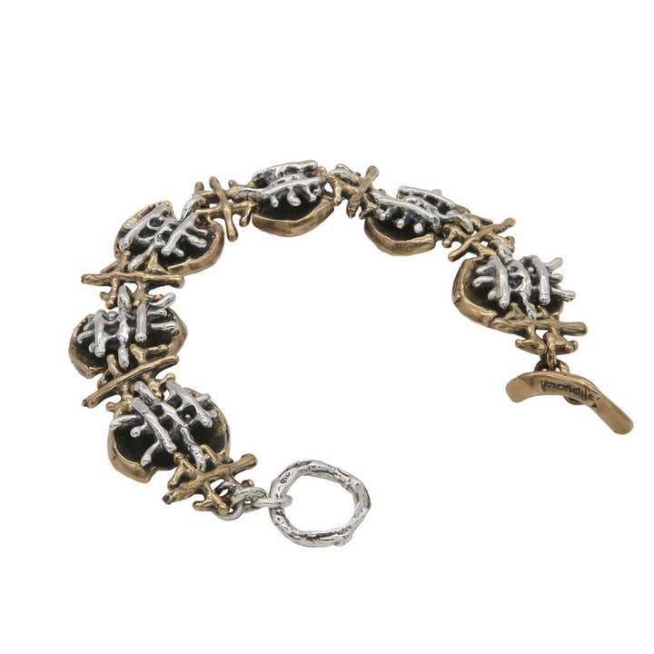 Mandile Gioielli - Wholesale Link & Chain Bracelet - Articulated bracelet in 925 silver and bronze (BA049)