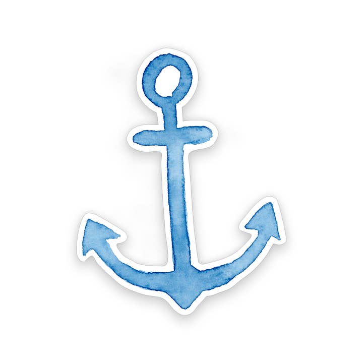Gert & Co – wholesale Sticker – Blue Watercolor Anchor Sticker | 2.4" x 3"2