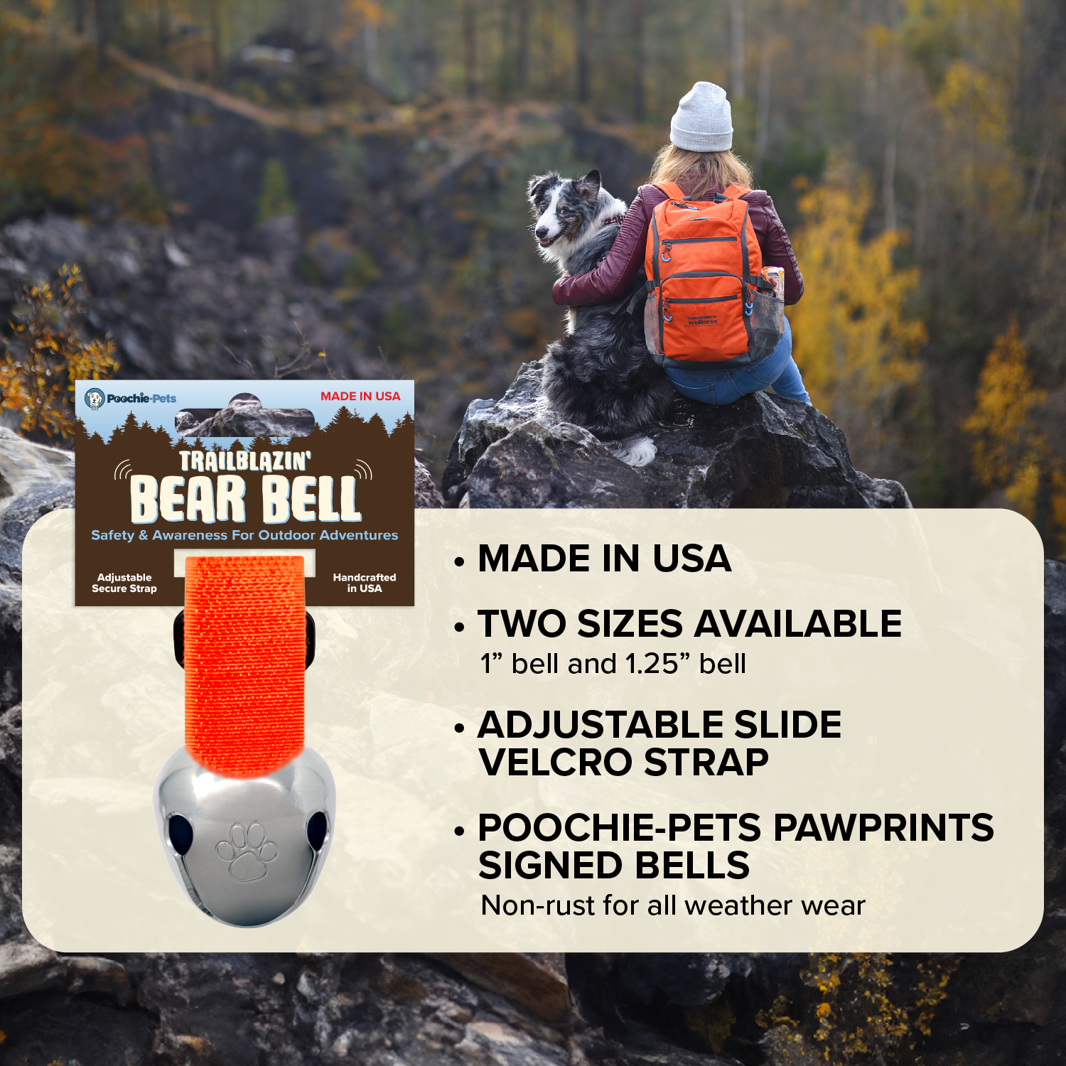 Poochie-Pets - Vente Breloque de collier – chat et chien - Cloches de collier Trailblazin' pour la sécurité des animaux de compagnie et de leurs propriétaires en extérieur7