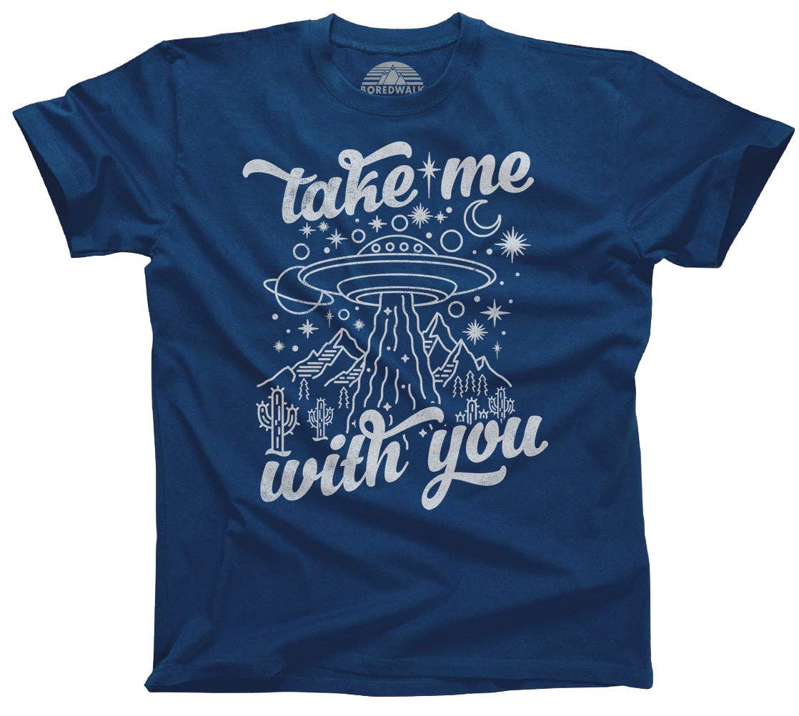 Boredwalk - Vendita all'ingrosso Maglietta serigrafata - Uomo - Maglietta da uomo Take Me With You Alien UFO3