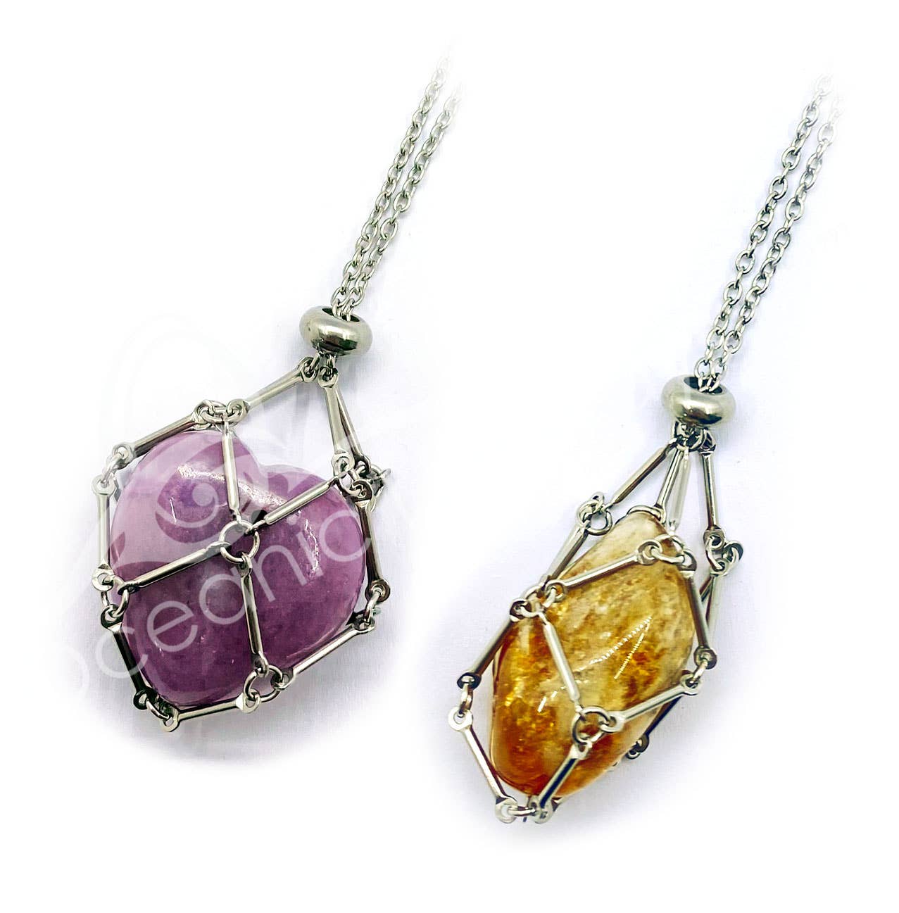 Oceanic Linkways Inc - Wholesale Spiritual Stone/Crystal - (PK 4)NECKLACE - NET BAG FOR STONE STAINLESS STEEL CHAIN (PK1