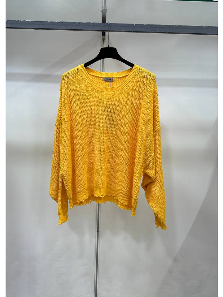 JULIA PARIS – wholesale Pullovertröja - Dam – Långärmad bomullströja med små fransar5